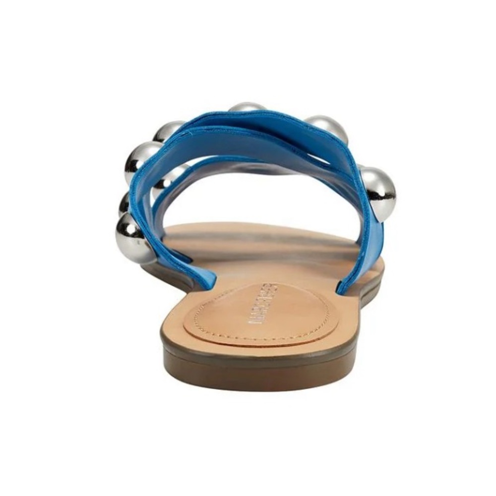 NIB [Marc Fisher] Bryte 2 Slip-On Studded Slide Flat Sandals Blue Women’s 6.5 - Picture 3 of 11